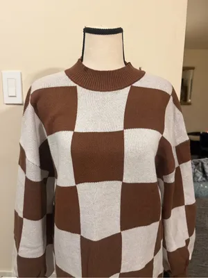 Zesica | Checker Knit Long Sleeve Dress size M thumbnail 7