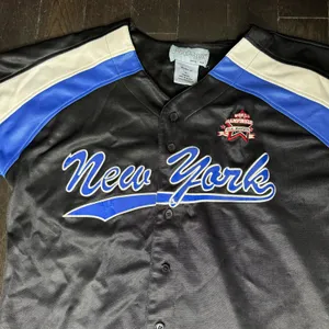 Champion Vintage Y2K Underdawg Sports Gear New York World All American USA Baseball Jersey Sz Medium thumbnail 2