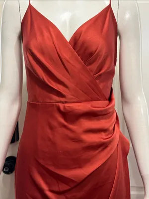 Jay Godfrey Prime Asymmetric Spaghetti Strap Satin Wrap Dress | Size 4 thumbnail 5
