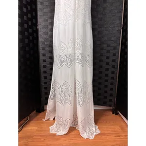 Lace Maxi Shift Dress Womens M White Boho‎ Bridal Wedding Beach Party Ethereal thumbnail 5