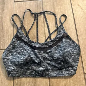 Victoria Sport Heathered Black Strappy Low-Impact Sports Bra thumbnail 1