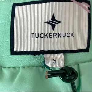Tuckernuck Meg Mini Skirt S Mint Green Faux Leather A-Line NWT Preppy thumbnail 8