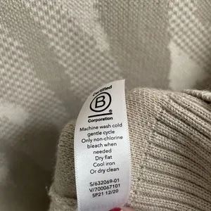 Athleta Multicolor Abstract Textured Crew Neck Pullover Sweater Women‎ L Cream thumbnail 7