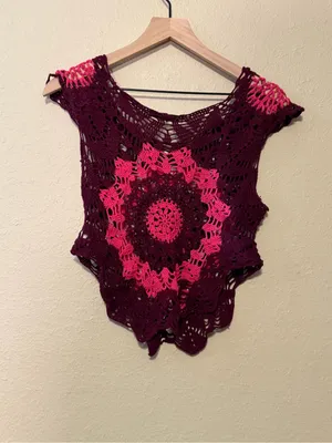 Zara Crotchet Knit Sweater Vest Size Small thumbnail 6
