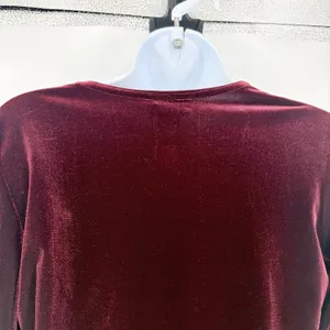 Vtg Gantos 90s Velvet Burgundy Long Sleeve Top Sz S Y2K Dark Romantic Holiday thumbnail 6