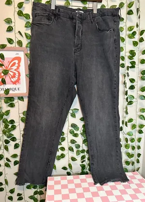 Good American black Jeans Plus Size 20 Black quiet luxury casual straight leg thumbnail 1