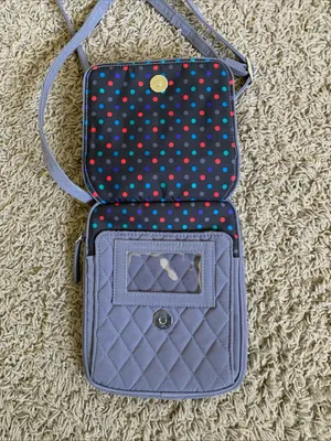 Vera Bradley gray quilted crossbody 6”x8” bag thumbnail 3