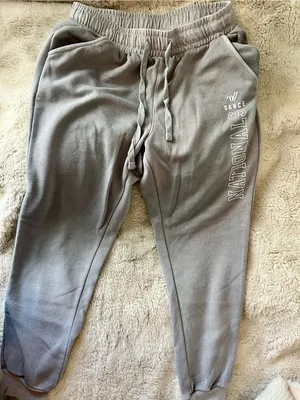 NEW Varsity Gray Sweatpants Jogger with White 'NATIONALS' Dance Graphic thumbnail 1