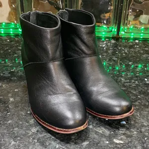 Toms Carpe Diern Leila Black Ankle Booties with Brown Heel Size 7 thumbnail 2