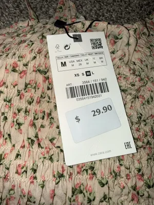 Zara Floral Print Smocked Cropped Cami Top thumbnail 2