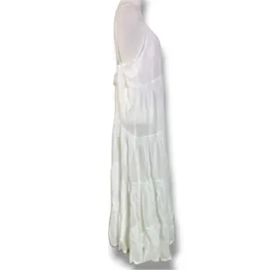 Free People Bohemian Ethereal Billowy Horizon Coast Maxi Dress White Medium thumbnail 7