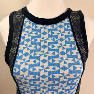 Free People We The Free Too Hot To Handle Tank Top Blue Geometric Paisley Medium thumbnail 5