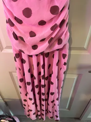 Zara Pink and Brown Polka Dot Maxi Dress Small thumbnail 4