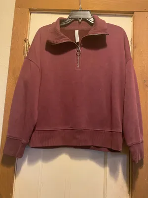 Athleta Quarter Zip Cropped Sweatshirt. Size SP thumbnail 1