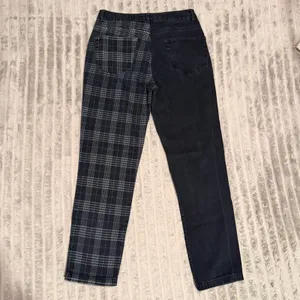 Edikted Two Tone Plaid Black Jeans Women Medium Straight Leg High Rise Grunge thumbnail 7