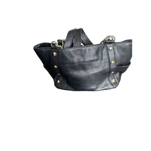 Michael Kors Delancy Shoulder Tote Bag Black Gold Pebbled Leather thumbnail 8