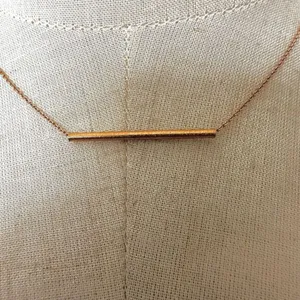Gold tone bar pendant necklace thumbnail 3