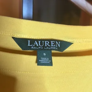 Lauren Ralph Lauren Yellow Boat Neck Top Size Small Cotton LRL Logo Elbow Sleeve thumbnail 5