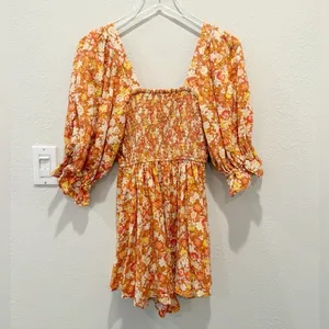 FREE PEOPLE Show‎ Me Love Romper in Orange size XS thumbnail 5