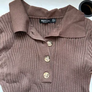 Nasty Gal Brown Ribbed Long Sleeved Bodysuit Women’s US Size 4 thumbnail 5