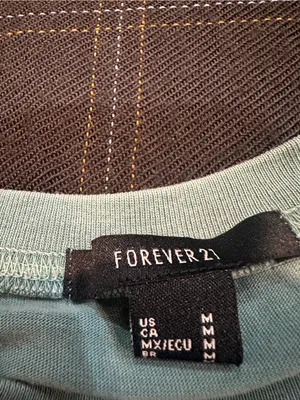 Forever 21 Sage Green Tee with Butterfly Graphic thumbnail 3