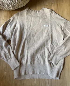Lounge Crewneck Sweater in Cream thumbnail 1
