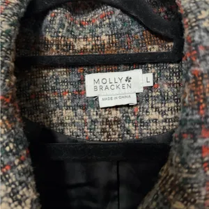 MOLLY BRACKEN plaid double breasted wool tweed coat‎ large thumbnail 5