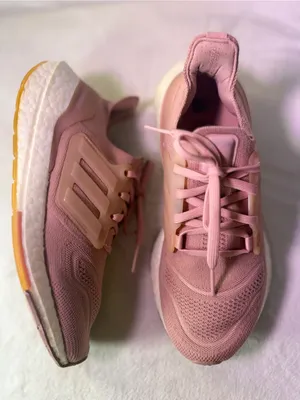 adidas Women’s Pink Knit Running Sneaker thumbnail 5
