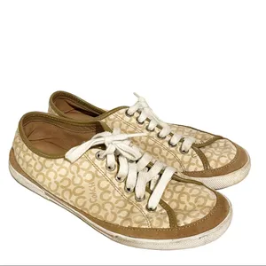 Coach Edith Women's 7.5 Tan‎ Brown Signature Print Sneaker A1244 thumbnail 4
