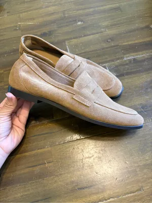 Zara Tan Suede Penny Loafers Slip On Casual Leather 40 Minimalist Capsule 9 thumbnail 3