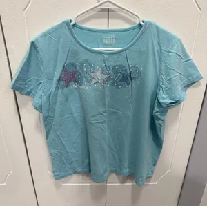 Vintage Blue "America" Stars Short Sleeve thumbnail 1