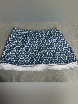 Dip Athletic Skort Navy Blue Geometric-Print with Gray Trim Size XL thumbnail 2