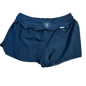 ASICS Women's Athletic Running Shorts Navy Blue Geometric‎ Pattern XL no liner thumbnail 5