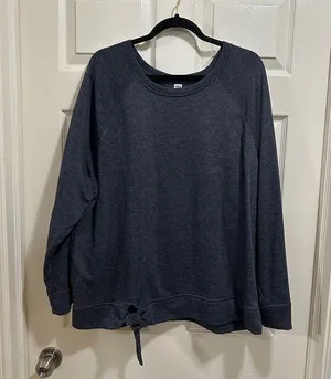 Old Navy crew neck sweatshirt gray tie hem size XXL thumbnail 1