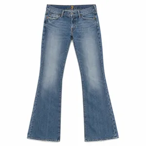 7 For All Mankind 27 Jeans Flare Low Rise Boho Retro Distressed Medium Blue Wash thumbnail 2