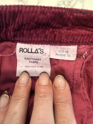 Rollas East Coast Flare Bordeaux Cord size 28 thumbnail 4