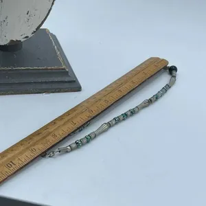 Southwestern or Navajo vintage styled barrel & pearl necklace. thumbnail 7