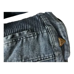 Guess Rigby Denim Moto Zip Distressed Blue Jean Jacket Medium thumbnail 7