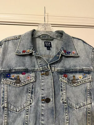 GAP Custom Denim Jacket Bedazzled thumbnail 2