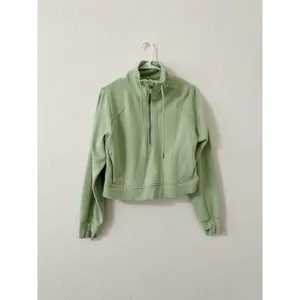 All in Motion Green Cropped Half Zip Pullover Sweatshirt Drawstring Size S thumbnail 2