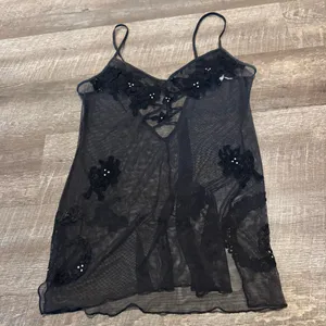 Victoria's Secret Black Lace Embroider Slip Dress thumbnail 1