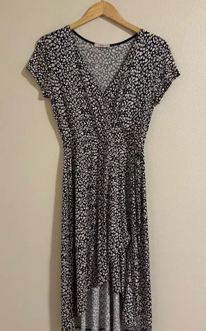 Gilli Navy and White High Low Dress thumbnail 1