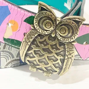 Rock Rebel Size Medium Multi Colored‎ Painted Owl Printed Belt thumbnail 4