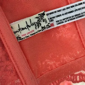 Free People Coral Pink Floral Lace Underwire Bra 32DD Double Back Strap‎ thumbnail 5