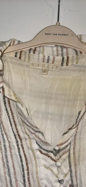 Karlie Striped Ruffle Sleeve Dress  thumbnail 2