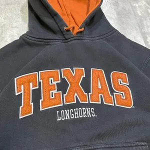 Vintage Embroidered Texas Longhorns Black and Orange Heavy Hoodie Sweatshirt thumbnail 3