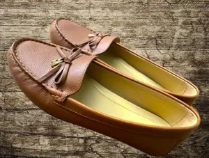 Michael Kors cute tan leather loafers! thumbnail 1