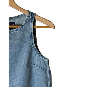 Gap Denim Tank Top Women XS Blue Light Wash NWT Chambray Button Back Top Preppy thumbnail 7