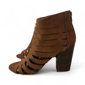 Carlos Santana Polly Suede Cutout Peep Toe Ankle Booties Heel Women‎ Size 8M Zip thumbnail 2