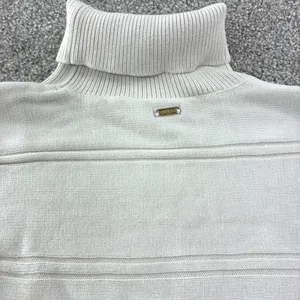 Guess Cream‎ Knit Turtleneck Sweater Balloon Sleeve Cable Knit Casual Retro VTG thumbnail 10